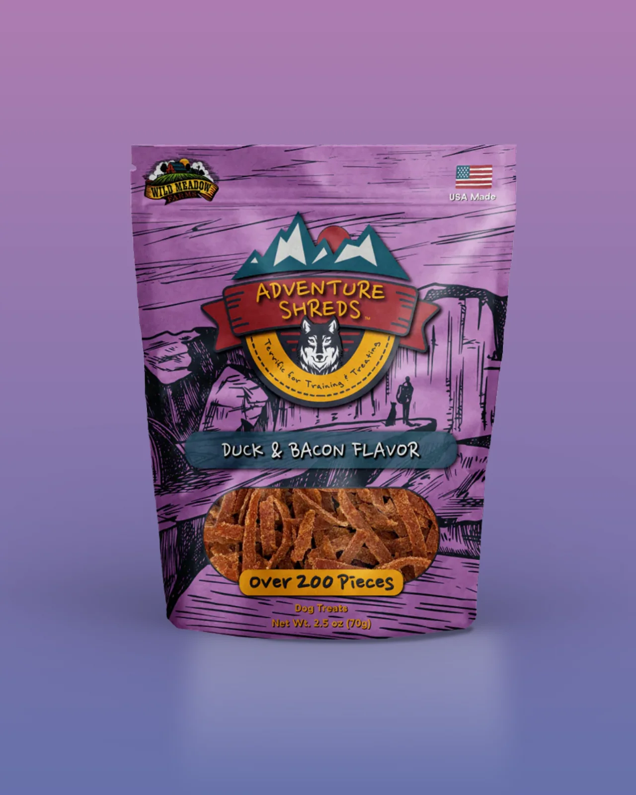 Adventure Shreds Duck & Bacon Dog Treats (Made in the USA) - Image 3