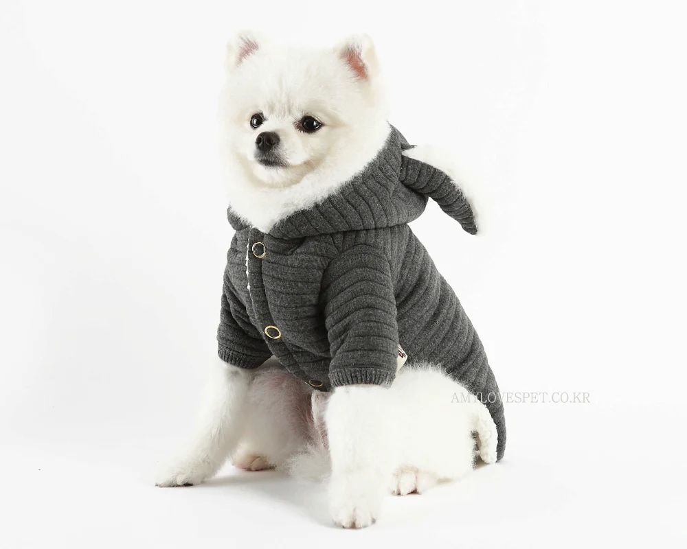 AMY LOVES PET | Bunny Hoodie in Grey - Image 7
