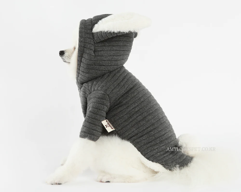 AMY LOVES PET | Bunny Hoodie in Grey - Image 8