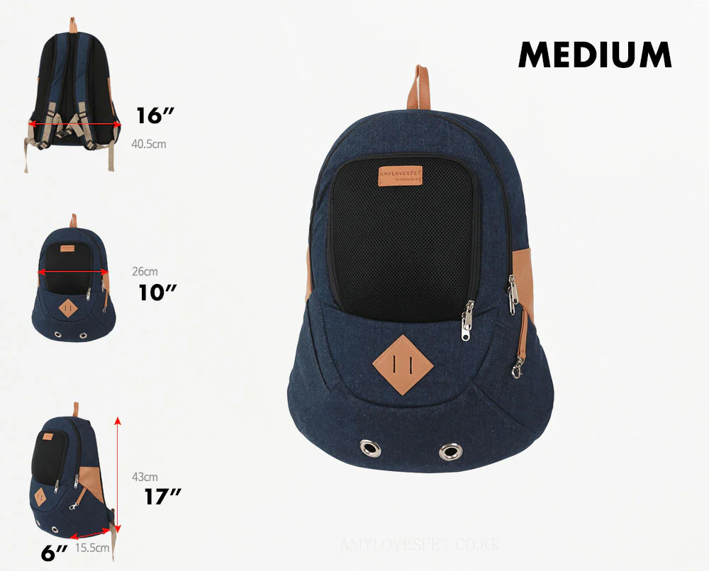 AMY LOVES PET | Front or Back Pack Carrier in Denim - Image 7