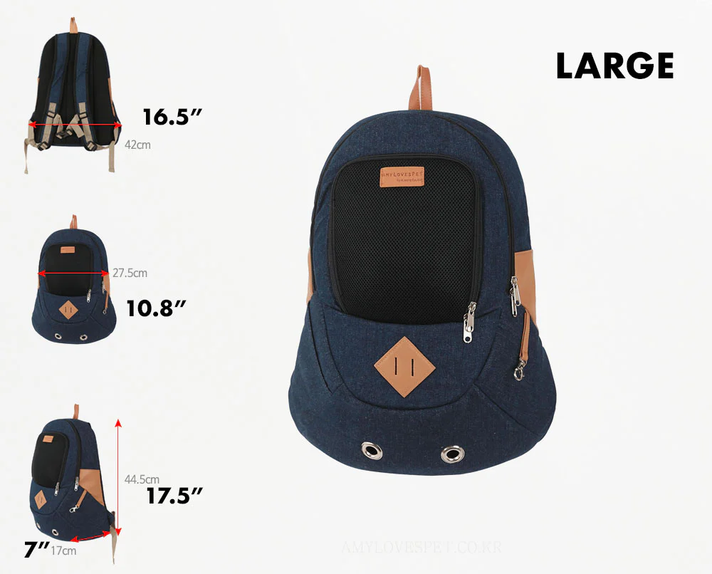 AMY LOVES PET | Front or Back Pack Carrier in Denim - Image 8