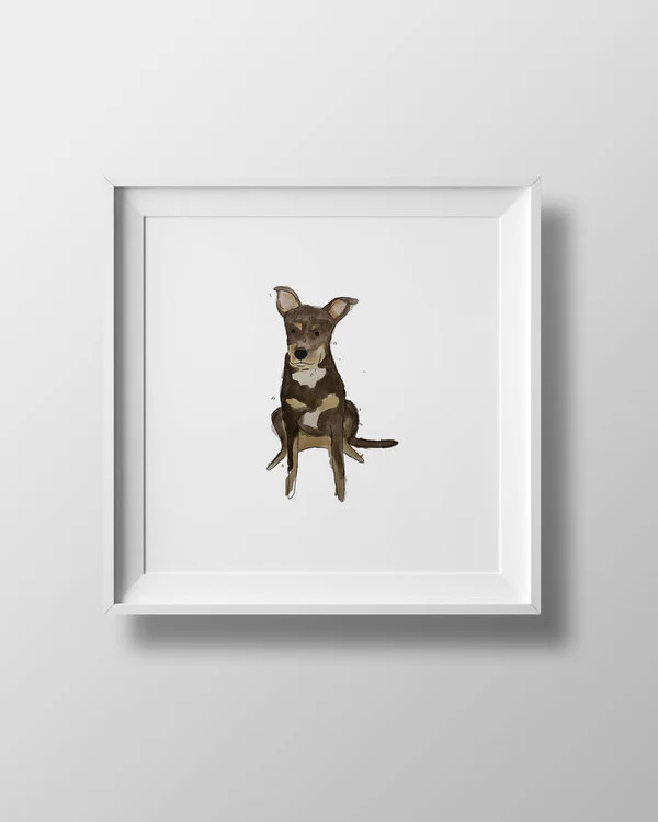 Custom Watercolor Pet Portrait (9" x 9")
