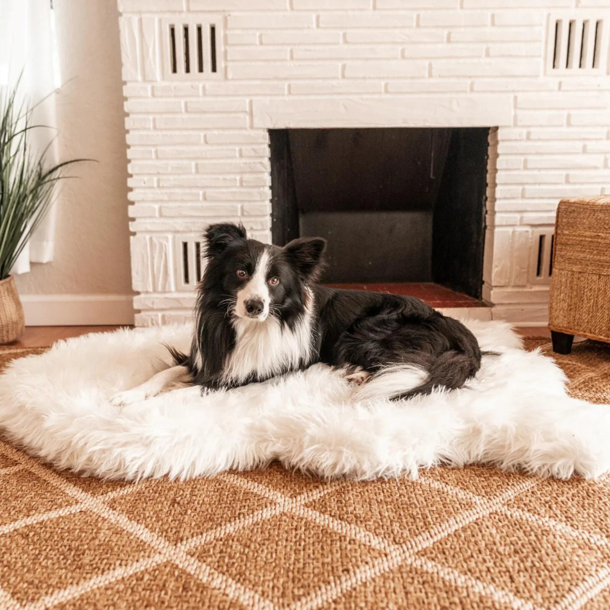 Memory Foam Dog Bed In Polar Bear Faux Fur (CLEARANCE) - Image 3