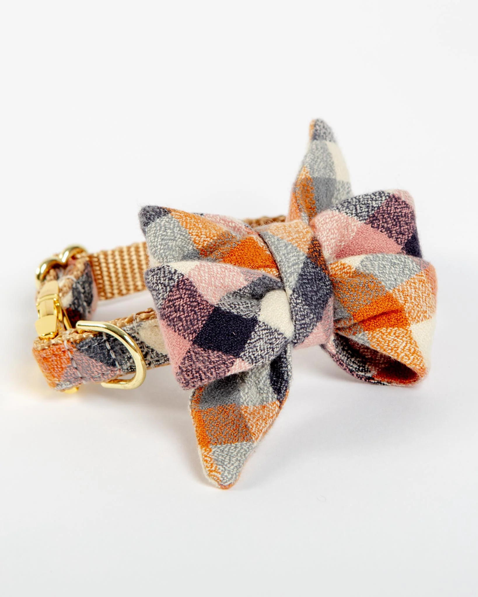 Aspen Flannel Belle Bow Dog Collar (Made in the USA)