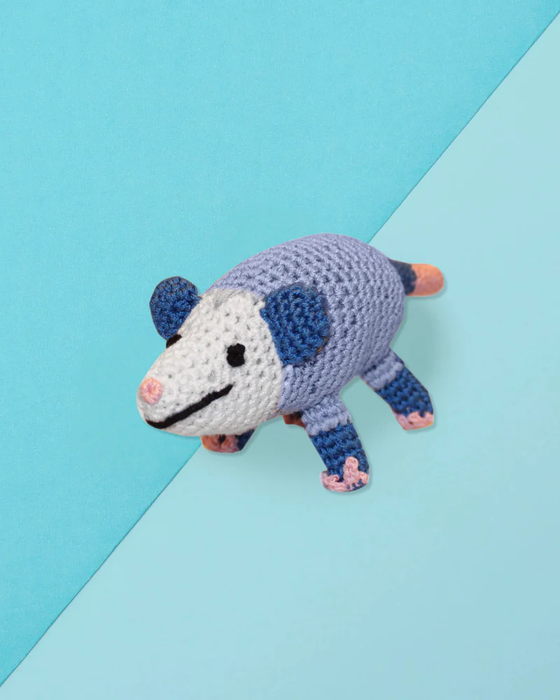 Pookie the Possum Organic Knit Squeaky Dog Toy - Image 3