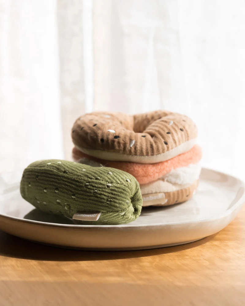 Bagel & Pickle Plush Dog Treat Toy