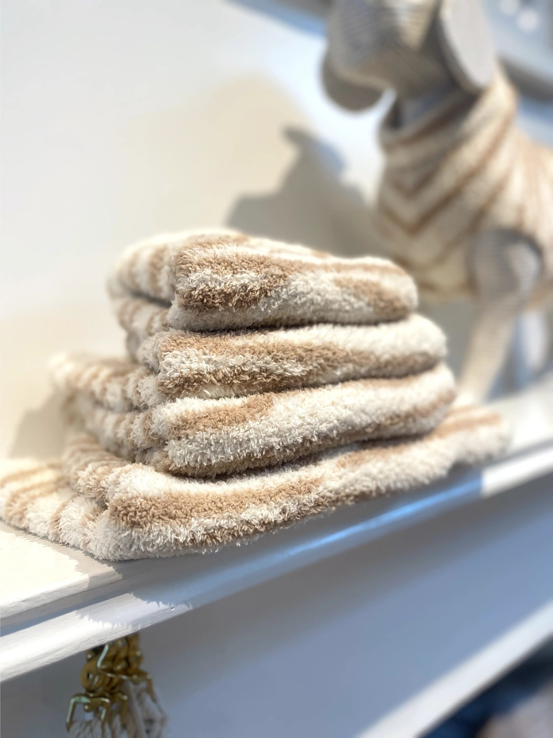 CozyChic Dog Sweater in Cream & Tan Tiger Stripes - Image 8