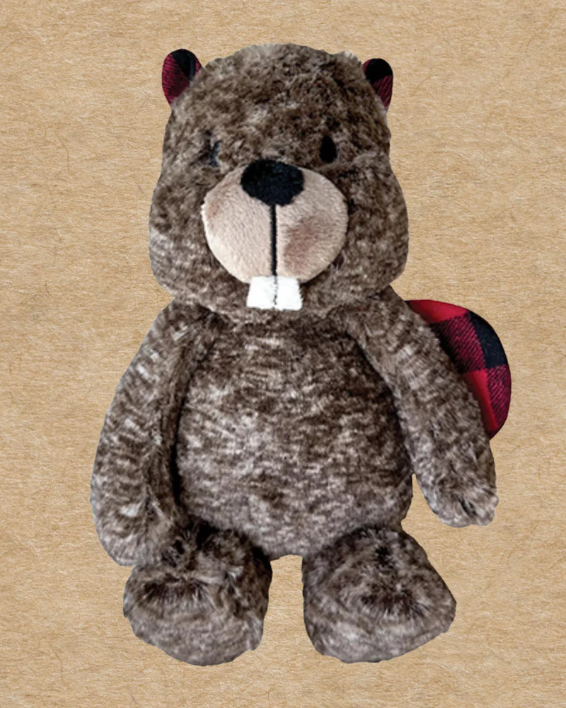 Buffalo Plaid Beaver Plush Squeaky Dog Toy - Image 4