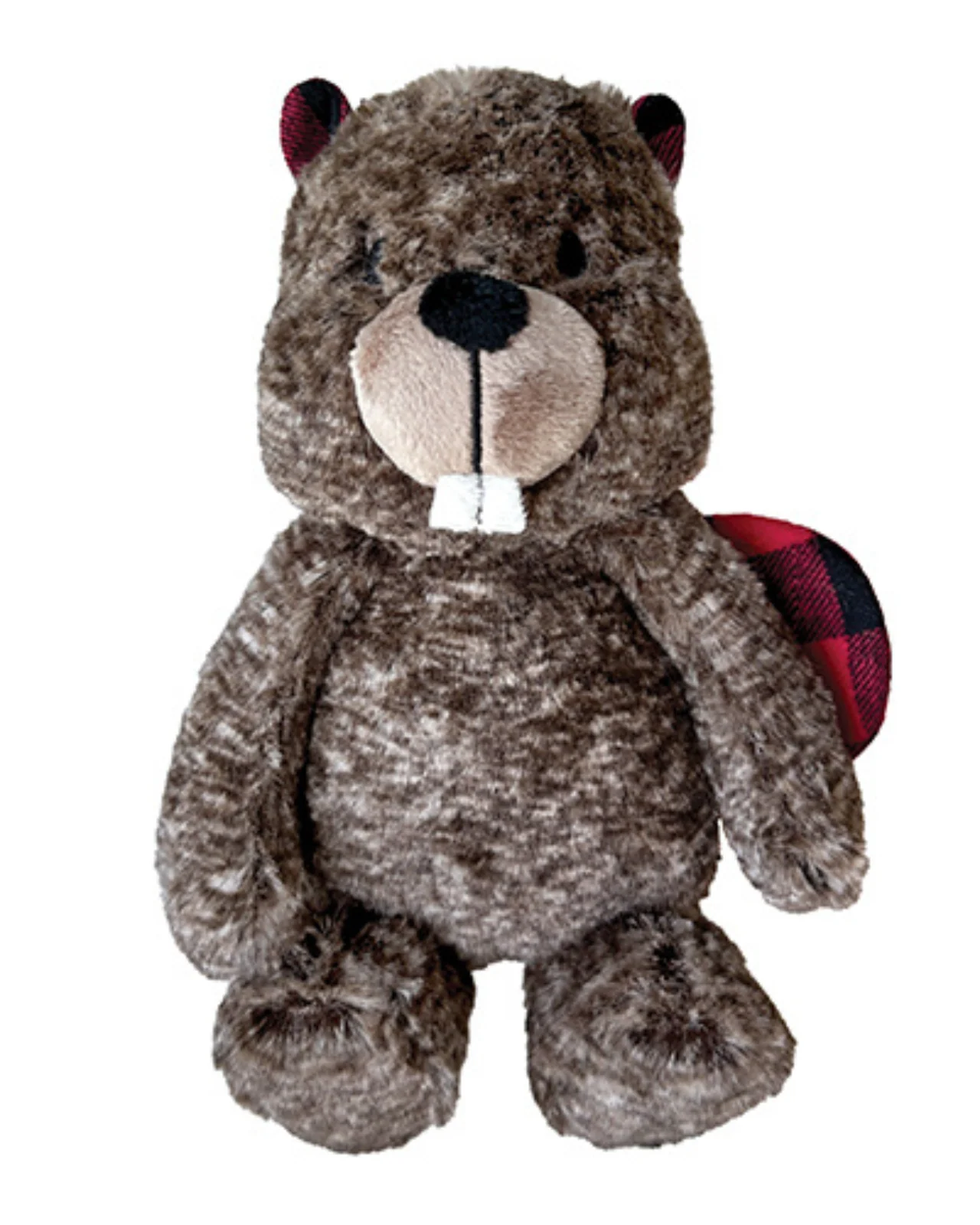 Buffalo Plaid Beaver Plush Squeaky Dog Toy - Image 5