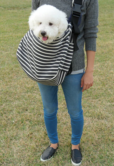 BETTERS | Sling Bag in Grey & White Stripe - Image 2