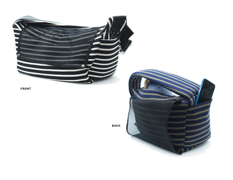 BETTERS | Sling Bag in Grey & White Stripe - Image 4