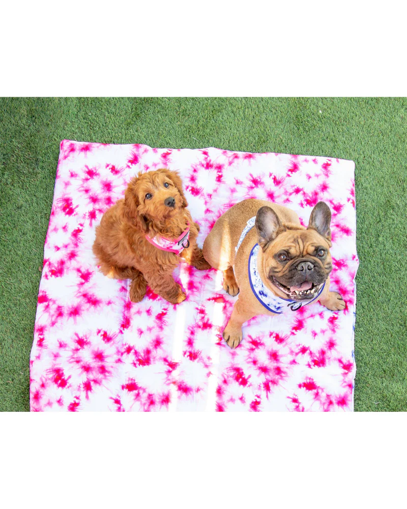 On-The-Go Pet Mat in Indigo & Neon Pink Tie-Dye (FINAL SALE) - Image 7