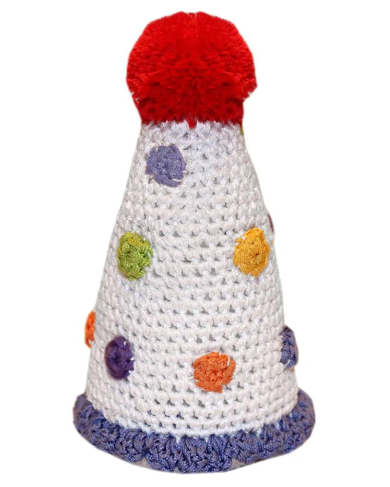 Birthday Hat Knit Organic Cotton Dog Toy - Image 4