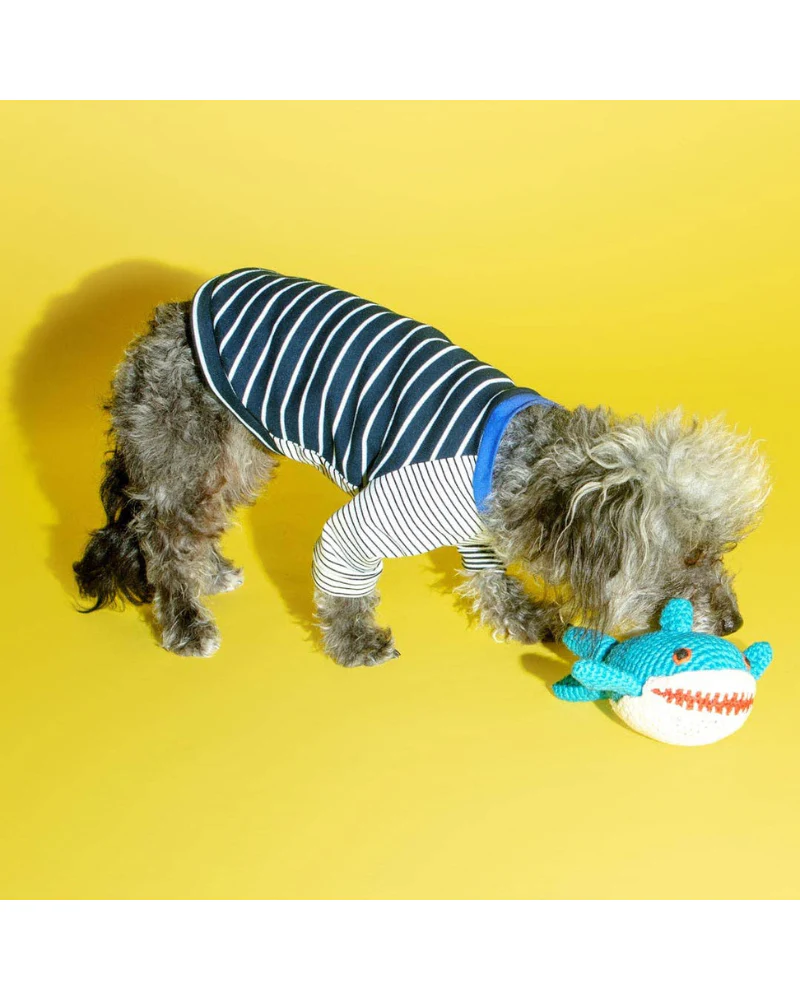 Black & White Crazy Striped Dog T-Shirt (Made in the USA) - Image 2