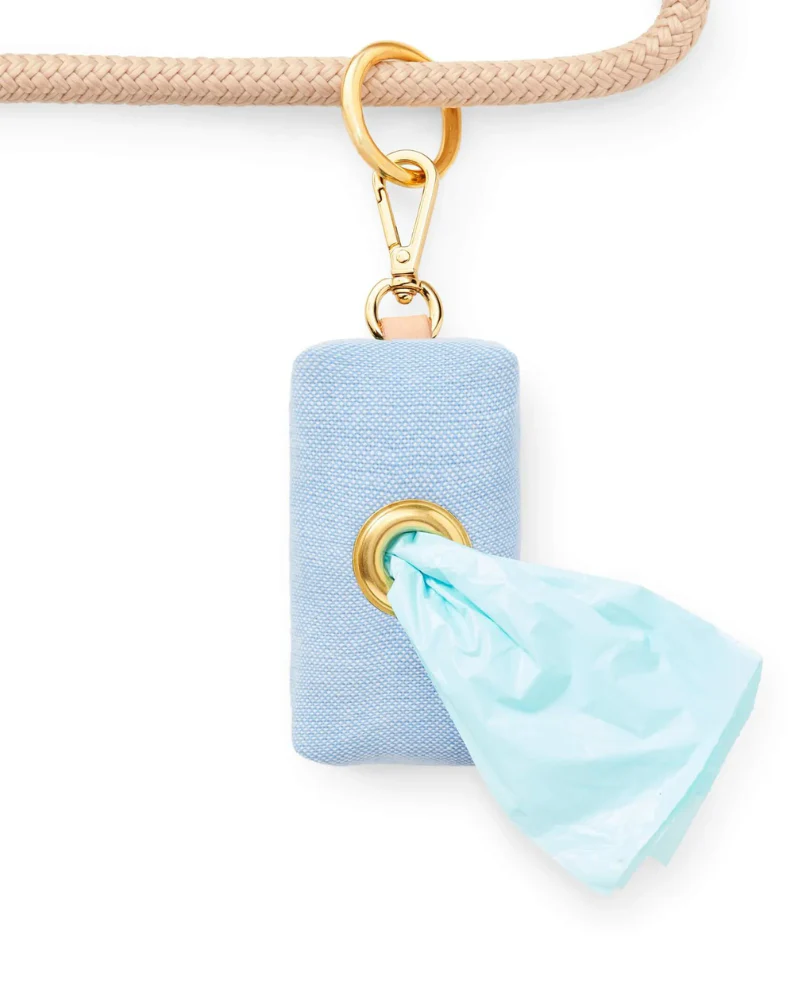 Blue Chambray Canvas Waste Bag Holder (Made in the USA)