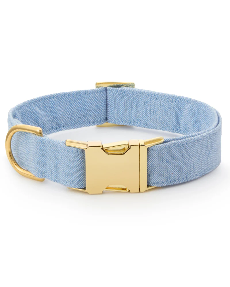 Blue Chambray Dog Collar (Made in the USA)