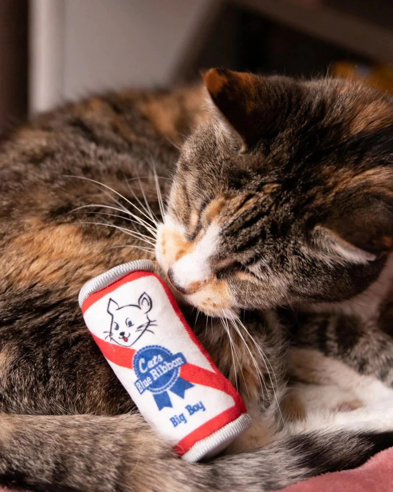 Blue Ribbon Crinkle Plush Cat Toy w/ Catnip - Image 2