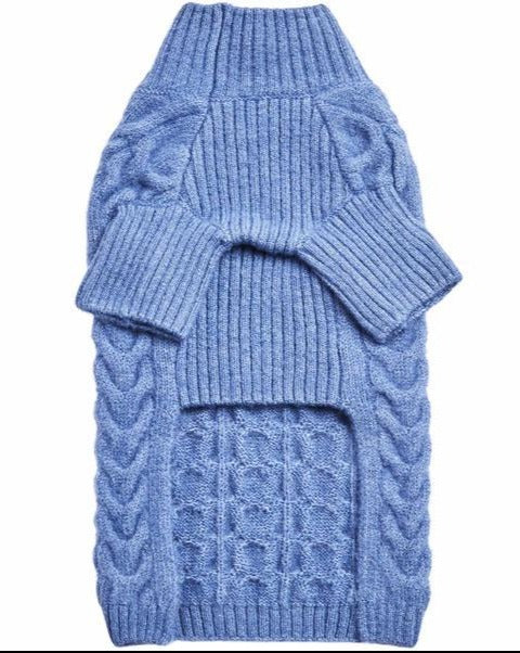 Fuzzy Knit Dog Turtleneck Sweater in Moonstone Blue << CLEARANCE >> - Image 7