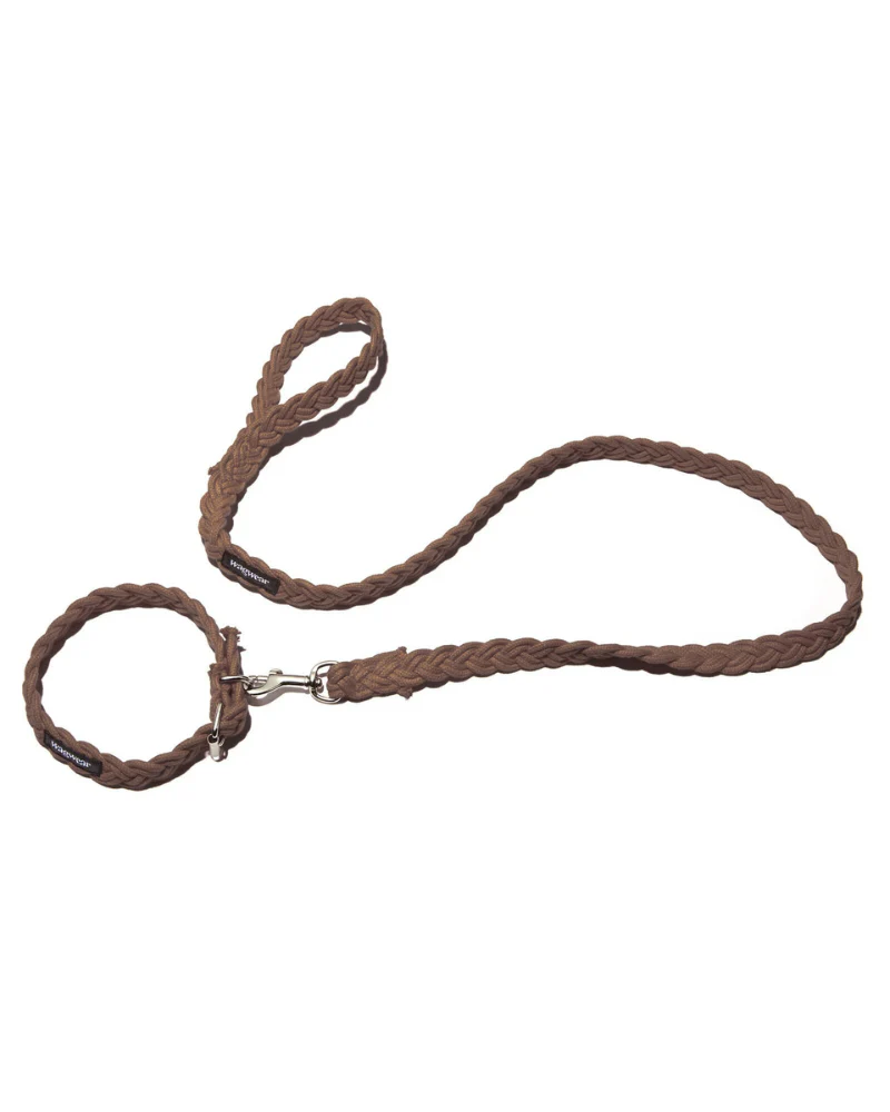 Braided Fisherman Dog Leash in Brown (Made in the USA) - Image 2