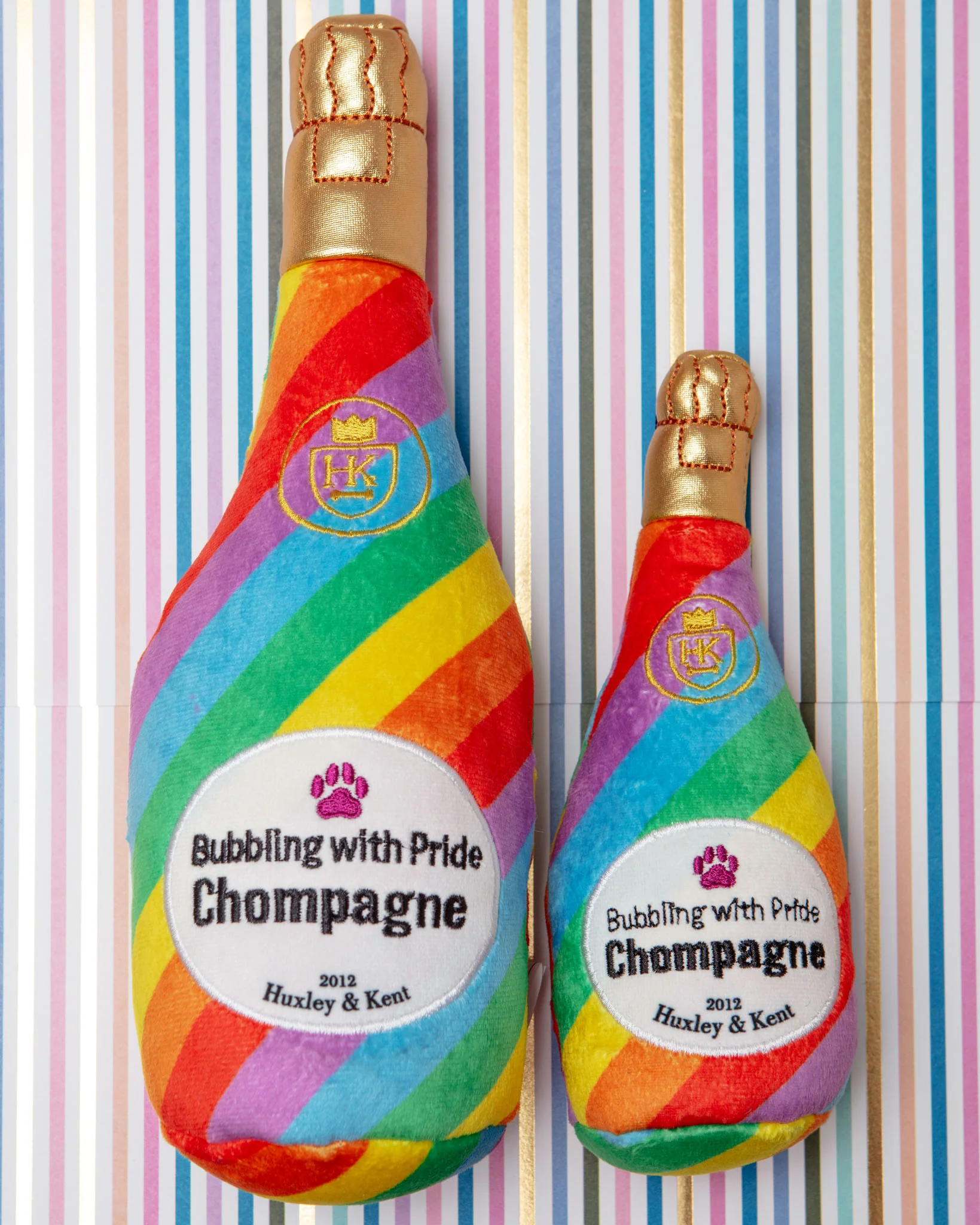 Bubbling With Pride Chompagne Squeaky Plush Dog Toy (FINAL SALE)