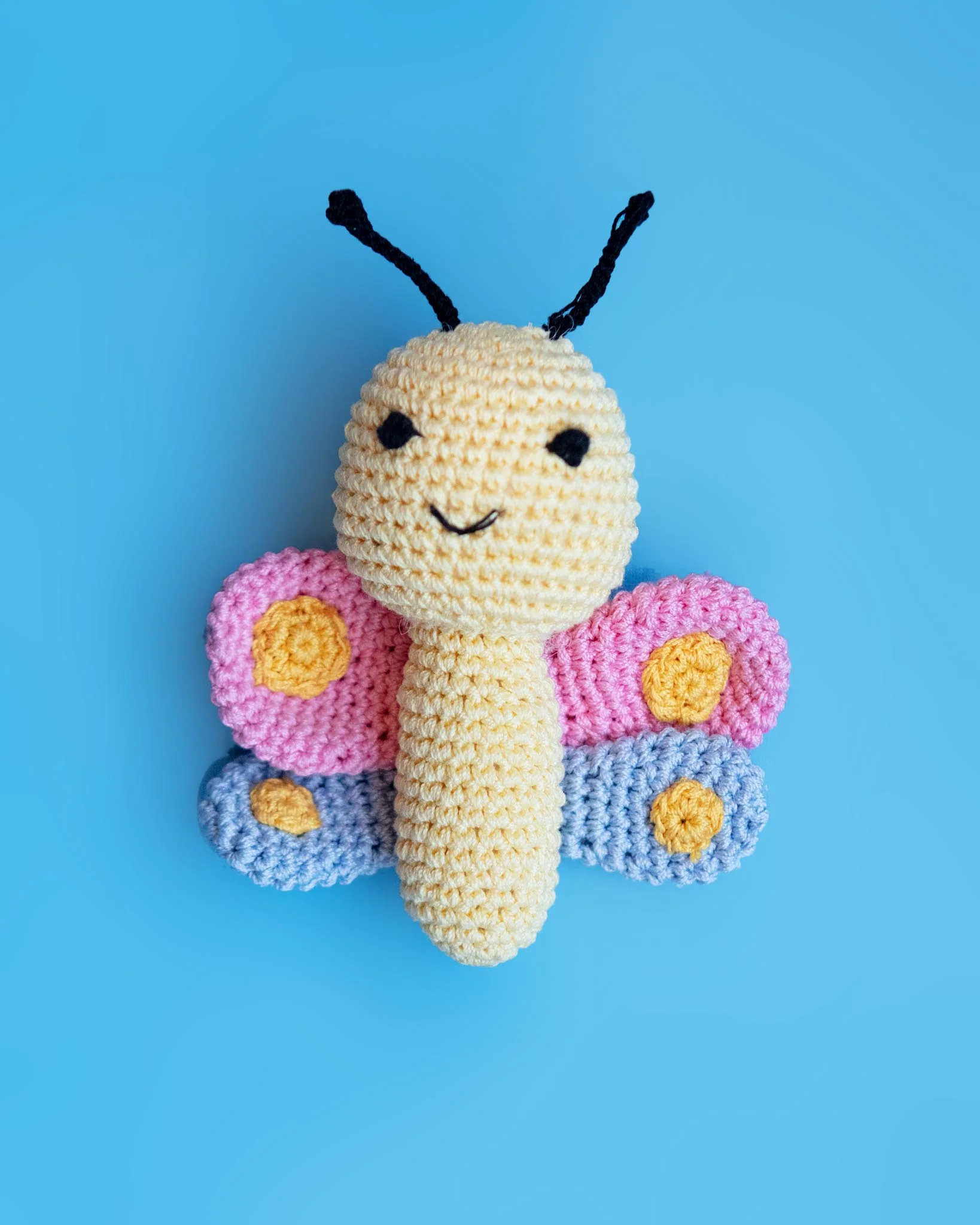 Butterfly Squeaky Knit Dog Toy