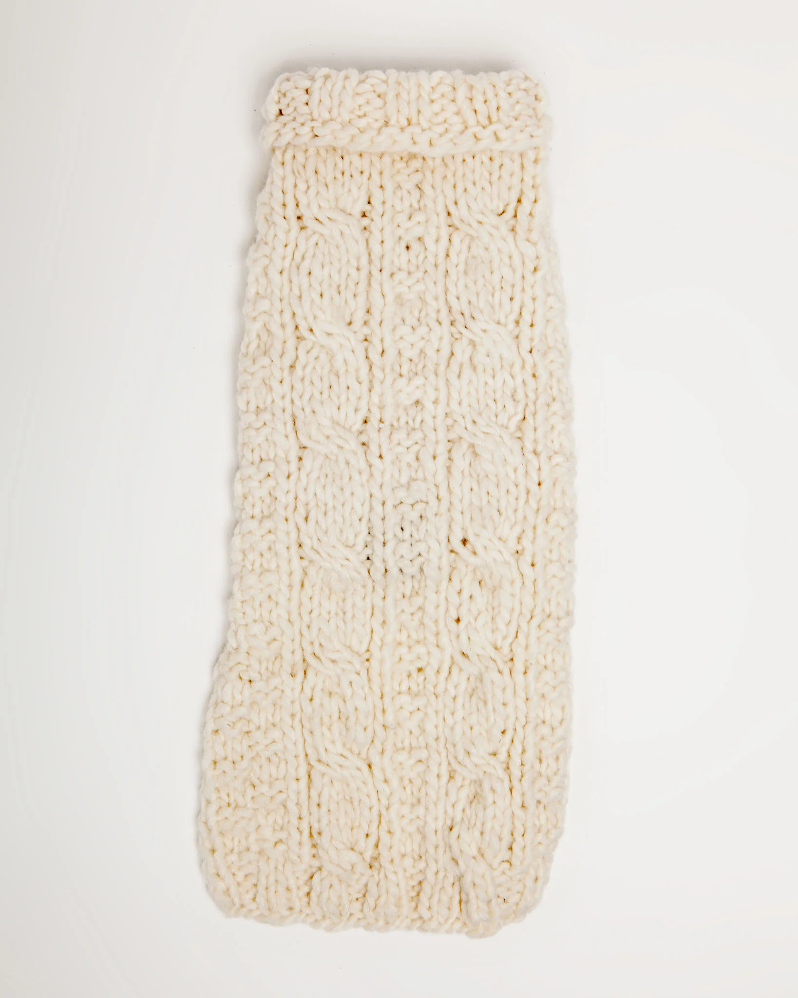 Cable Knit Wool Dog Sweater in Natural - Image 5