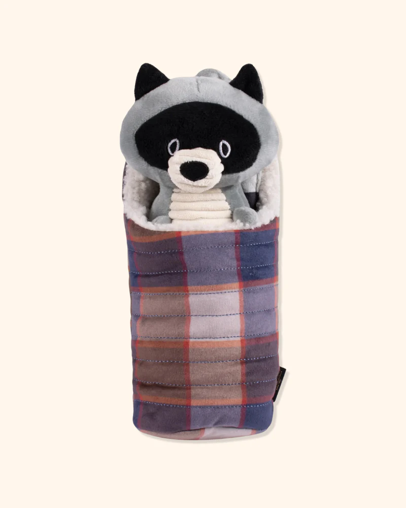 Racoon Camp Pal Crinkle & Squeaker Dog Toy