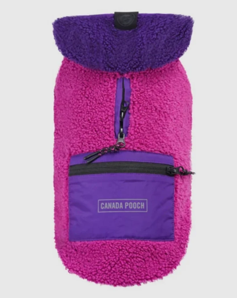 Cool Factor Fleece Dog Hoodie in Pink & Purple (FINAL SALE)