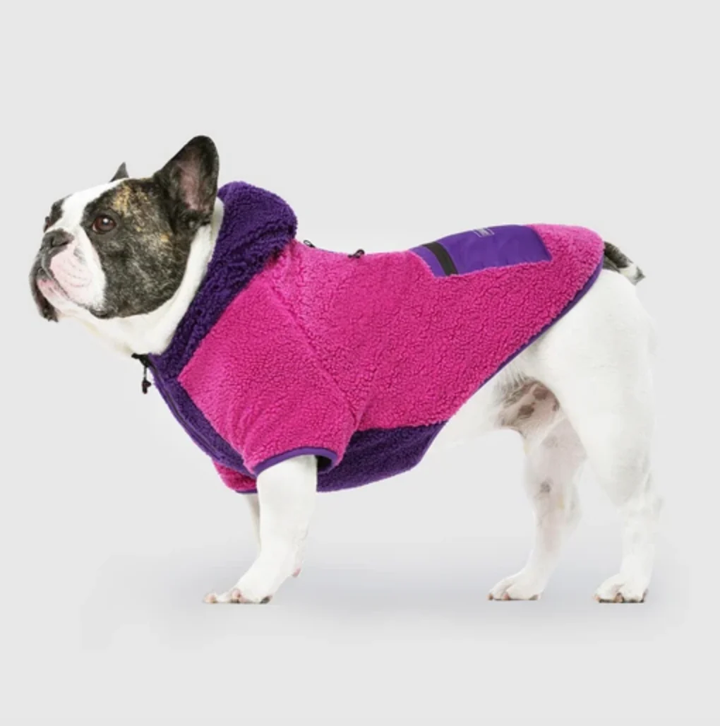 Cool Factor Fleece Dog Hoodie in Pink & Purple (FINAL SALE) - Image 3