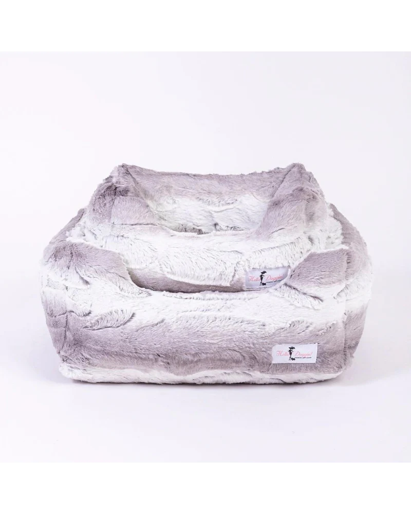 Cashmere Collection Faux-Fur Dog Bed in Soft Grey (Custom/Direct-Ship) (Made in the USA) - Image 3