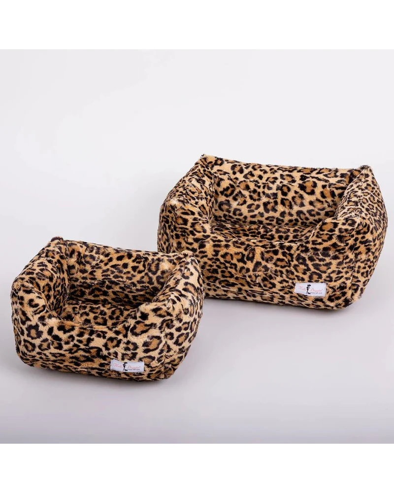 Cashmere Collection Faux-Fur Dog Bed in Leopard (Custom/Direct-Ship) (Made in the USA) - Image 3
