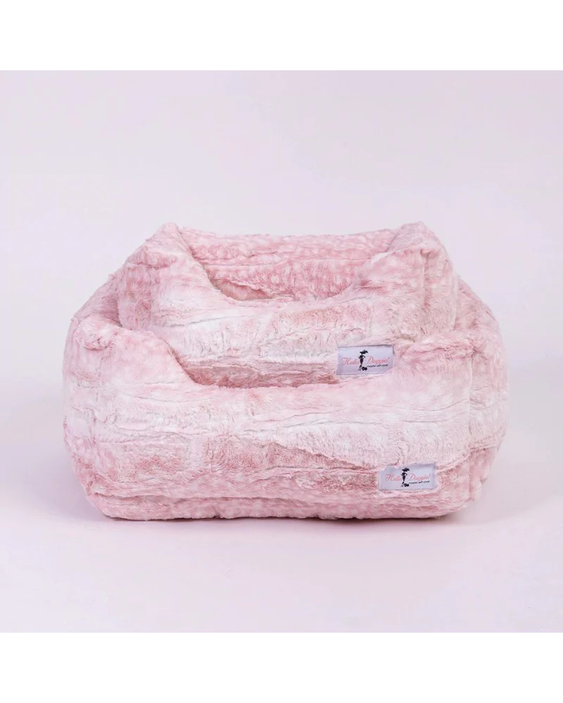 Cashmere Collection Faux-Fur Dog Bed in Pink Fawn (Custom/Direct-Ship) (Made in the USA) - Image 3