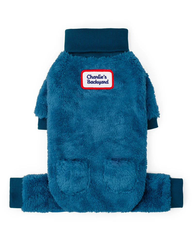 Monster Fleece Warmer Dog Onesie in Teal (FINAL SALE)