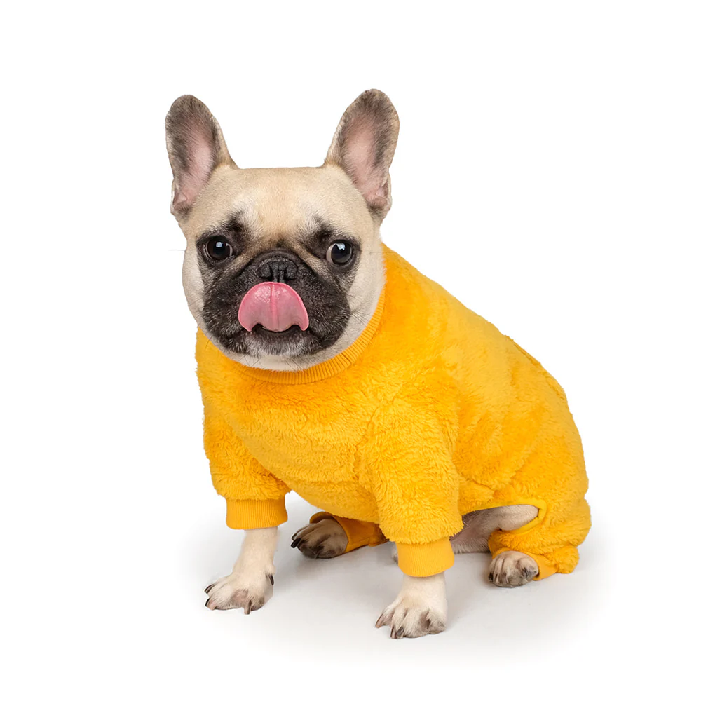 Monster Fleece Warmer Dog Onesie in Yellow (FINAL SALE) - Image 4