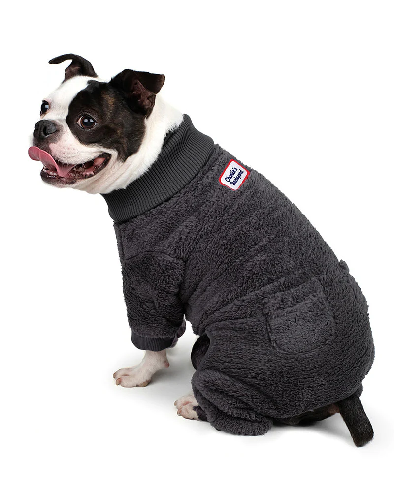Monster Warmer Dog Onesie in Grey<br>((CLEARANCE)) - Image 3