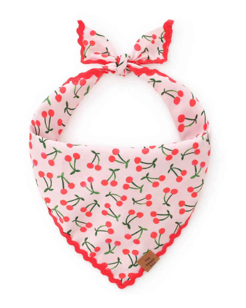 Cherry Jubilee Cotton Dog Bandana (FINAL SALE)