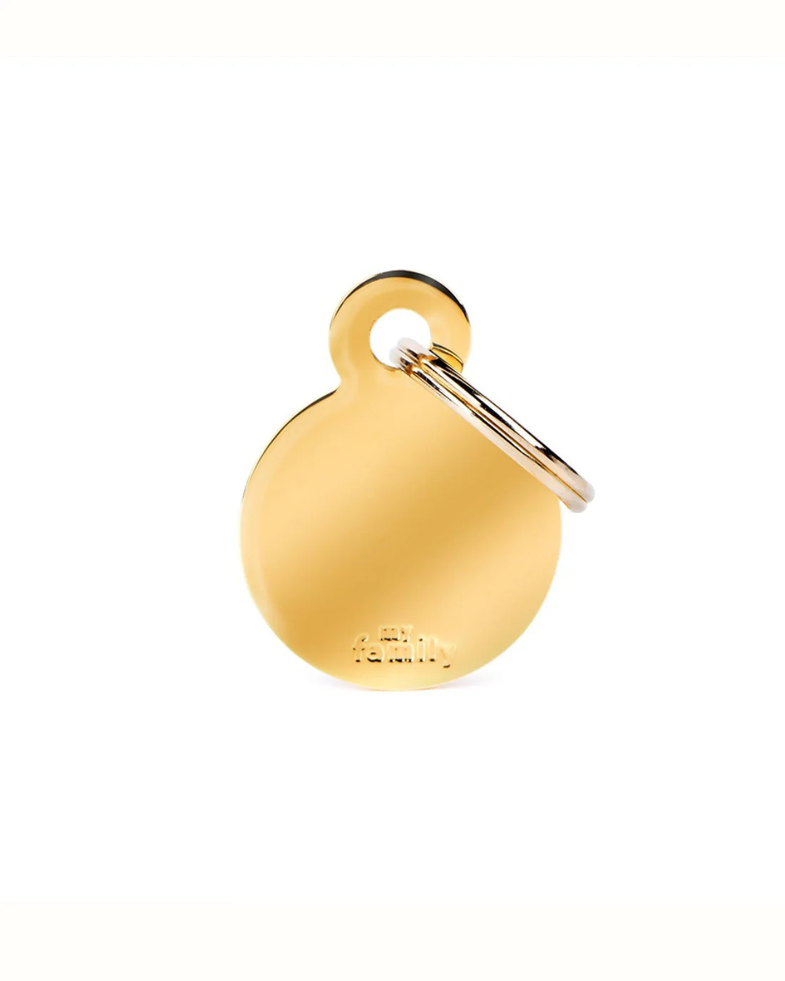 Chic Circle in Golden Brass Custom Pet ID Tag - Image 2