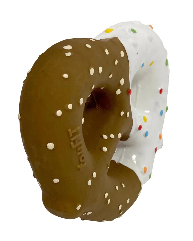 Chocolate Dipped Pretzel Latex Squeaky Dog Toy - Image 4