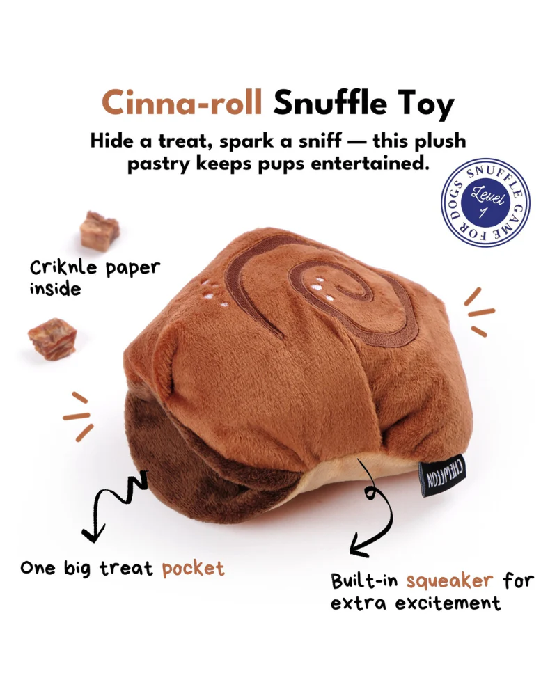 Cinnamon Roll Squeaky Snuffle Dog Toy - Image 7