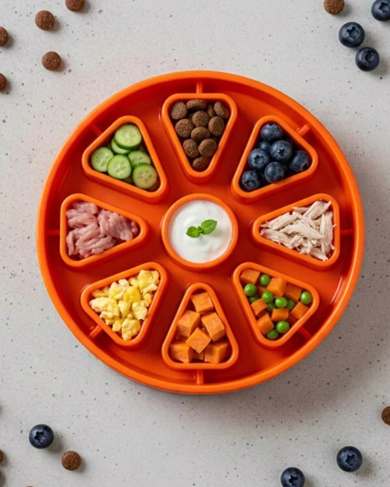 Citrus Softie eTray Shallow Slow Feeder Dog Bowl (Made in the USA)