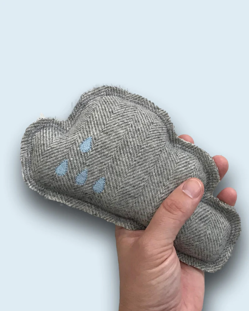 Cloud Catnip Pillow Toy in Grey (Made in the USA) - Image 2