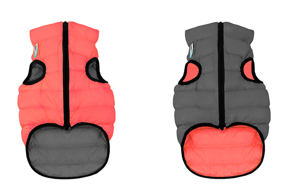COLLAR BRAND | Reversible AiryVest in Coral and Grey (with Harness Hole)