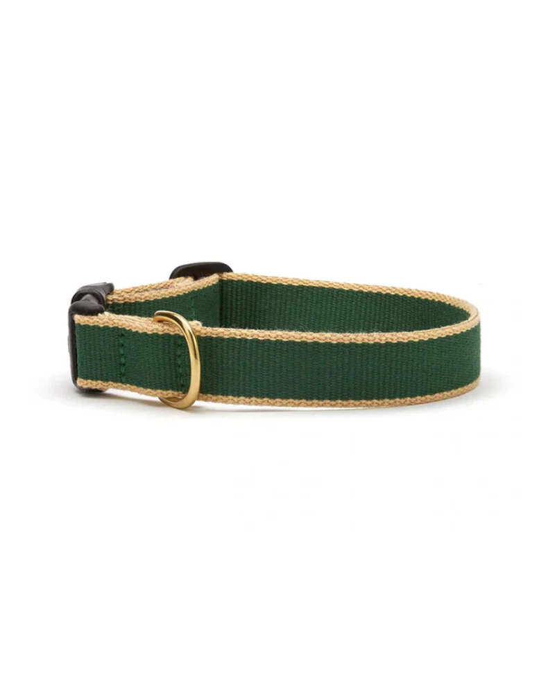Color Market Bamboo Dog Collar in Forest & Tan (Made in the USA)