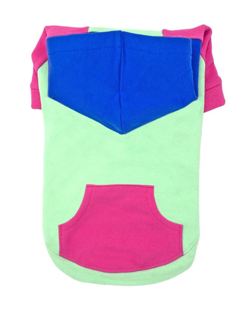 Colorblock Dog Hoodie in Bubblegum + Mint (FINAL SALE) - Image 3