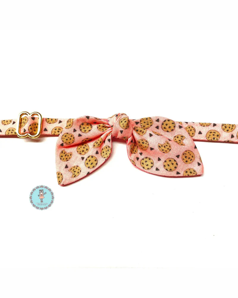 Cookies Cat Collar and Bowtie Set in Pink (Made in the USA)