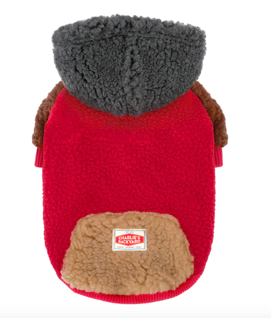 Cooper Plush Fleece Dog Hoodie in Red << FINAL SALE >> - Image 4