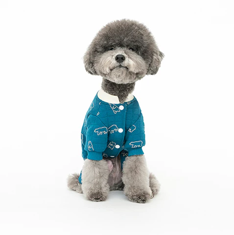 COTE A COTE | Polar Bear Grandma All-in-One in Peacock Blue - Image 2