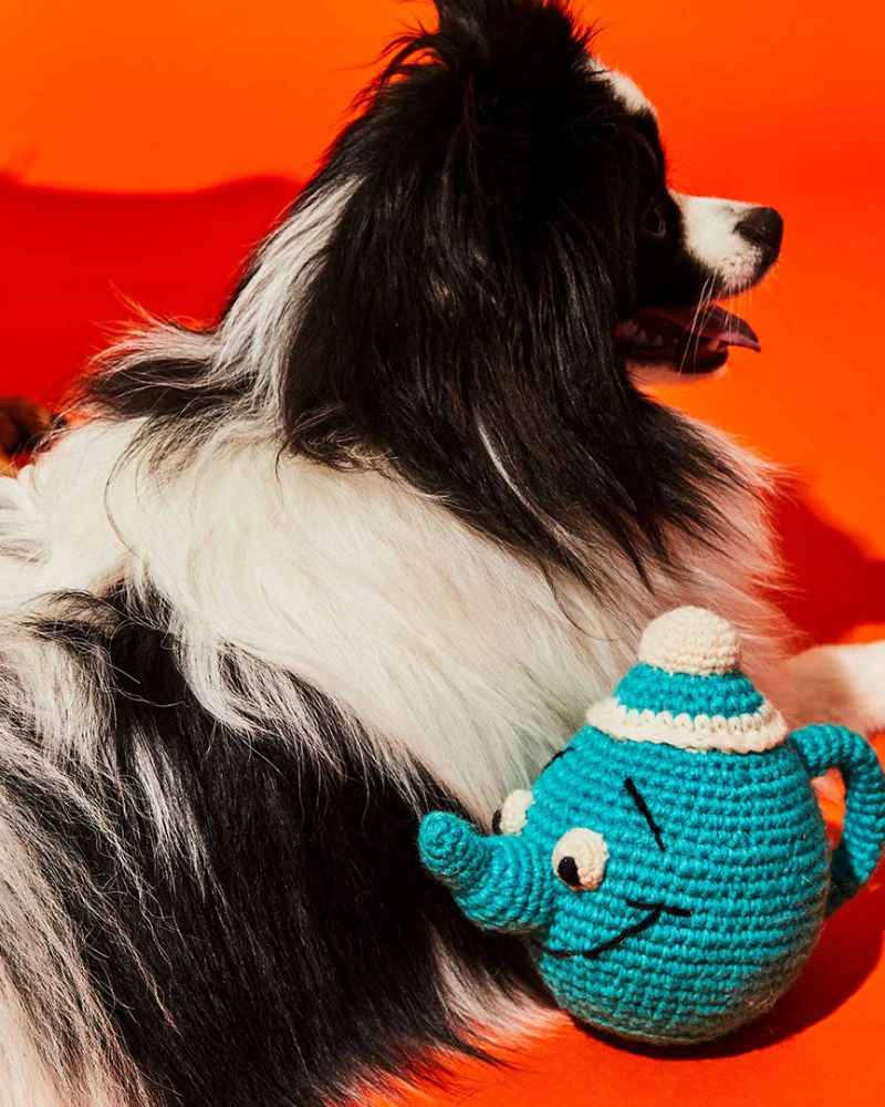 Cotton Crochet Tea Pot Squeaky Dog Toy (FINAL SALE) - Image 2