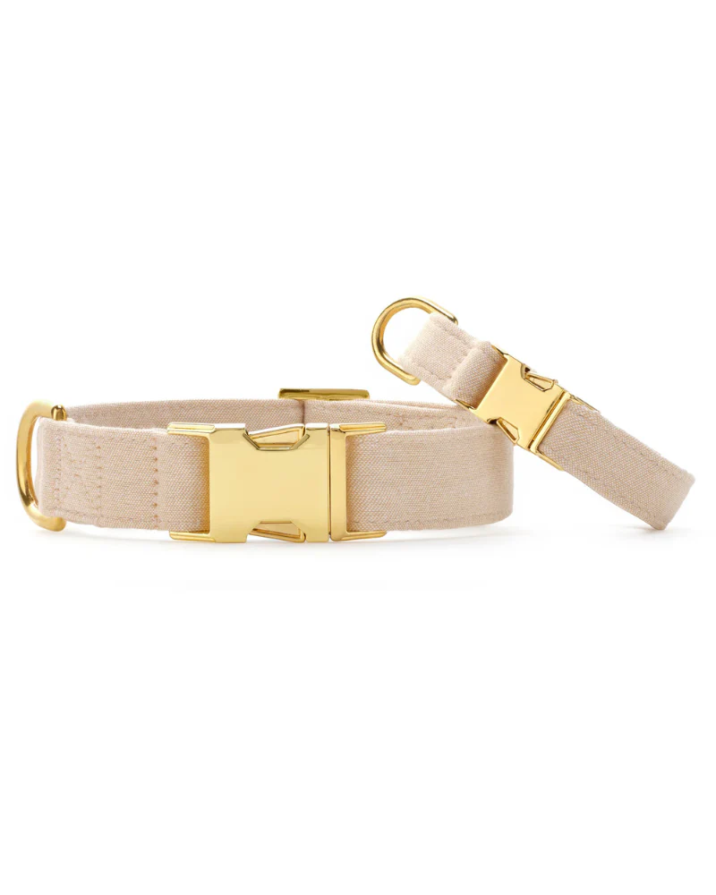Cotton Dog Collar in Flax (Made in the USA) - Image 3