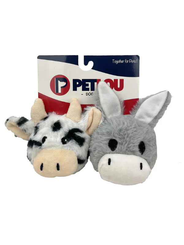 Cow & Donkey EZ Squeaky Dog Toy Set - Image 3